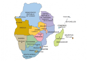here is the Map of SADC member states